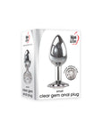 Adam & Eve Clear Gem Anal Plug - Small - Silver/Clear