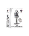 Adam & Eve Clear Gem Anal Plug - Small - Silver/Clear