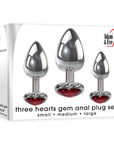 Adam & Eve Three Hearts Gem Anal Plug Set