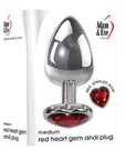 Adam & Eve Red Heart Gen Anal Plug - Medium