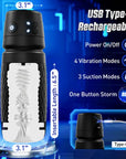 CyberSkin The Warrior Sucking & Vibrating Masturbator - Black