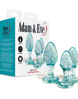 Adam & Eve Glitter Gem 3-Piece Butt Plug Set - Blue