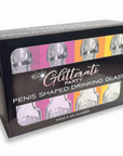 Glitterati Penis 6oz Drinking Glass Pack
