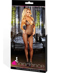 LAPDANCE Deep-V Crotchless Bodystocking - Black