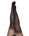 Kixies ANNA Sheer Black Diamond Thigh Highs