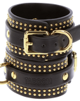 Studded Wrist Cuffs Set - BlackGold