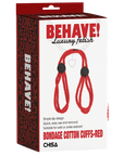 Behave! Bondage Cotton Cuffs - Red