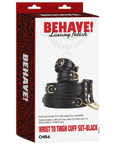 Behave! Wrist to Thigh Cuff Set - Black