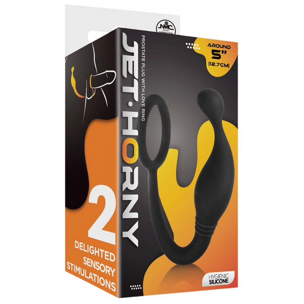 Jet Horny - Prostate Plug with Love Ring - Black - K. P.