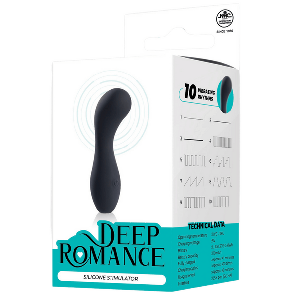 Deep Romance - Silicone Stimulator - Black - K. P.