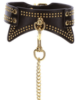 Studded Collar and - Black/Gold