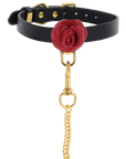 Wild Roses Collar & Leash - Black/Red/Gold