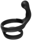 Jet Horny - Cock Ring with Ball Strap and Clit Stimulator - Black - Kinky Playhouse
