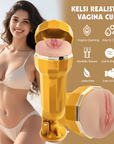 Kelsi Realistic Vagina Vibrating Cup - Flesh