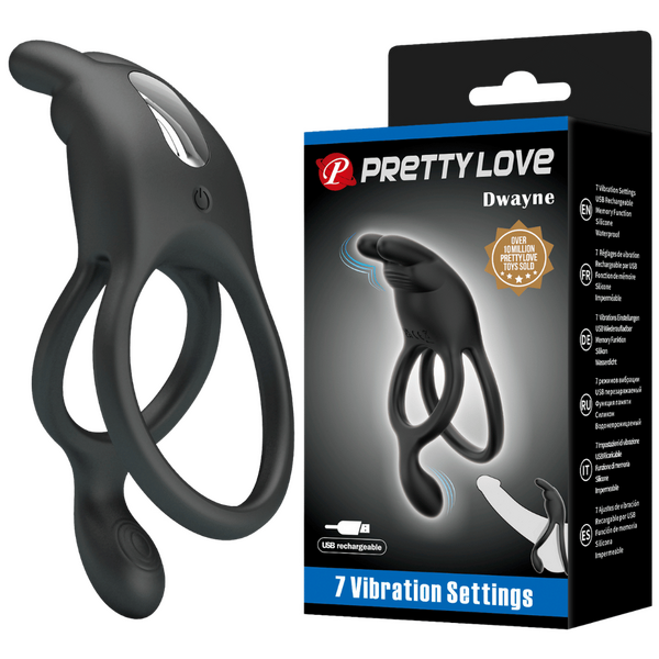Rechargeable Cock Ring - Dwayne - Black - Kinky Playhouse