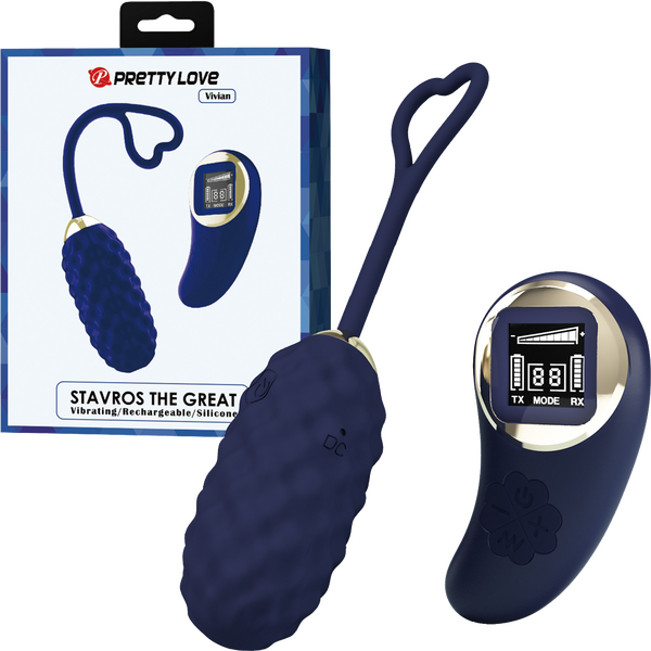 Stavros The Great - Remote Control Vibrating Love Egg - Vivian - Blue - K. P.