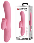 Rechargeable Chris Rotating Tongue Rabbit Vibrator - Pink