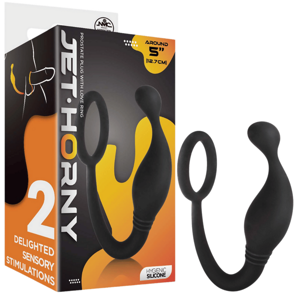 Jet Horny - Prostate Plug with Love Ring - Black - K. P.