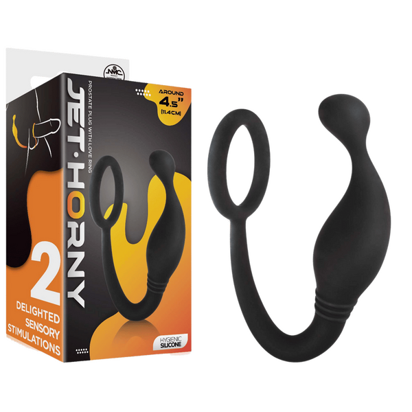 Jet Horny - Prostate Plug with Love Ring - 4.5" - Kinky Playhouse