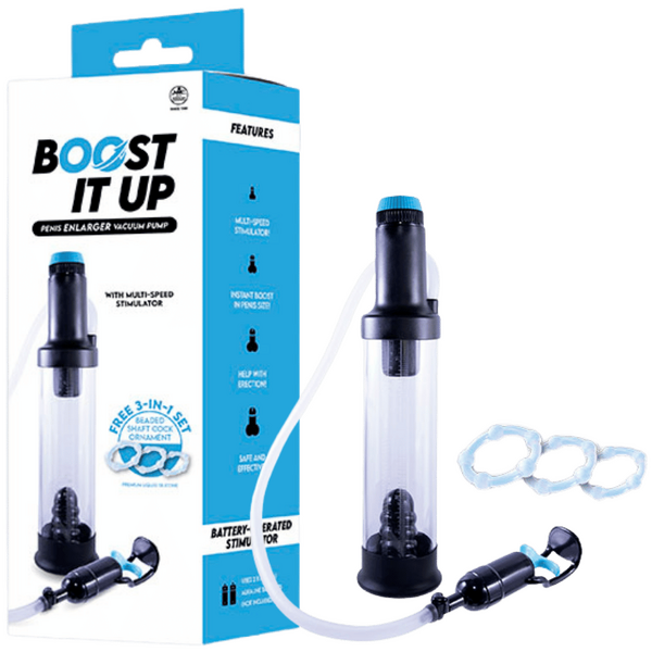 Boost It Up - Penis Enlarger Vacuum Pump - Multi Speed - Clear - K. P.