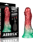 Aerosx 8 Inch Dual Density Inflatable Dildo - Red/Green