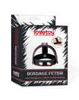 Bondage Fetish T-Style Leather Cock Ring with Ball Divider - Black