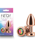 Rear Assets Petite - Rose Gold with Rainbow Gem