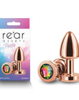 Rear Assets Petite - Rose Gold with Rainbow Gem
