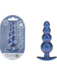 OUCH! Beaded Anal Plug - Metallic Blue