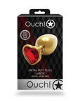 OUCH! Heart Gem Gold Butt Plug - Large