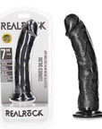 REALROCK Realistic Regular Curved Dildo with Suction Cup - 18 cm