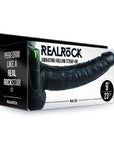 REALROCK Vibrating Hollow Strapon + Balls - 23cm Black