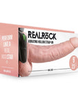 REALROCK Vibrating Hollow Strapon + Balls - 23cm Flesh