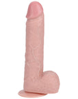 REALROCK 20cm Vibrating + Thrusting Cock with Balls - Flesh