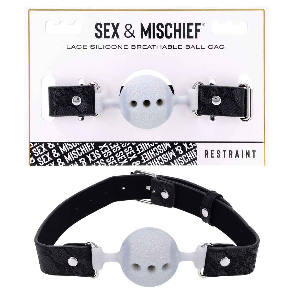 Sex & Mischief Lace Silicone Breathable Ball Gag