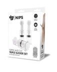 Size Up Nipple and Clit Triple Sucker Set - Clear