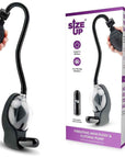 Size Up Vibrating Mini Pussy & Clitoral Pump - Black/Clear