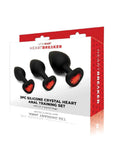 WhipSmart Heartbreaker 3PC Silicone Crystal Heart Anal Training Set