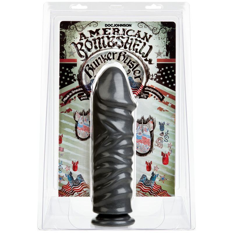 American Bombshell - Bunker Buster 10.7" Anal Dildo - Gun Metal - K. P.