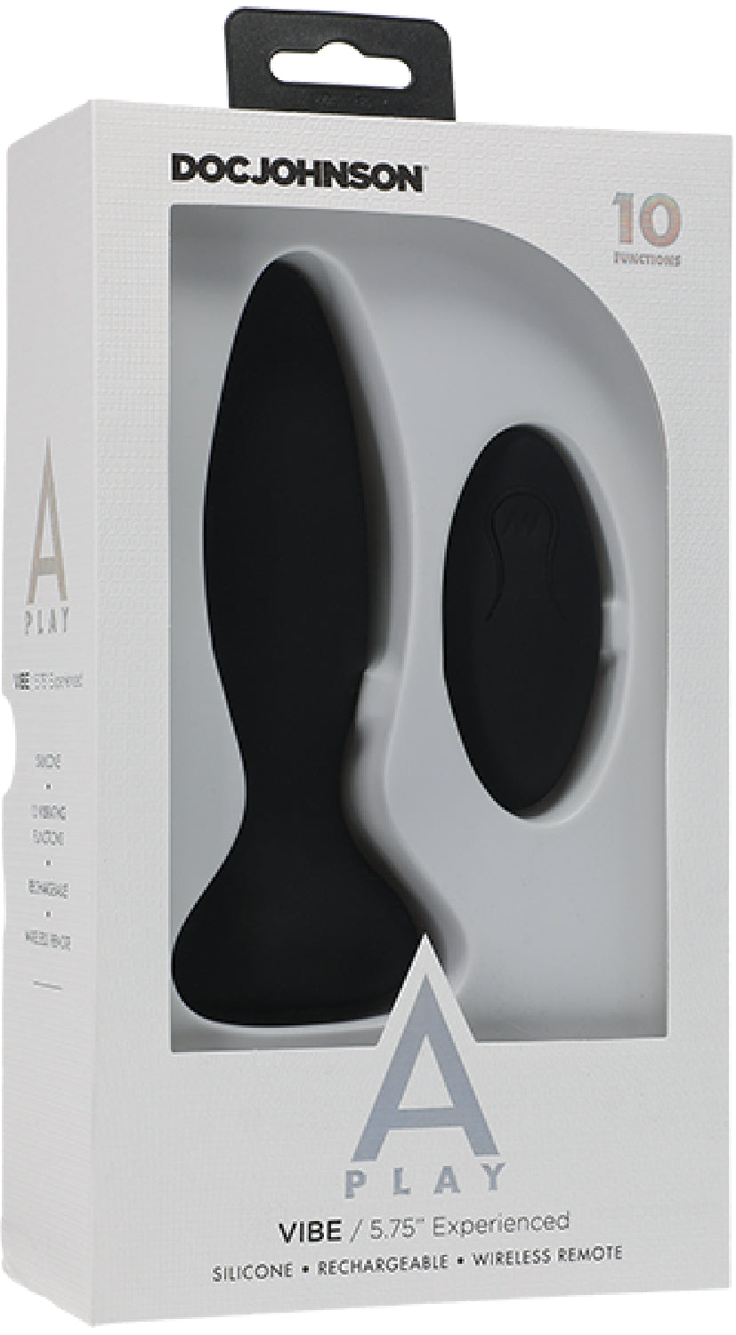 A-Play - Vibe - Experienced 5.75" Anal Plug With Remote - Black - K. P.