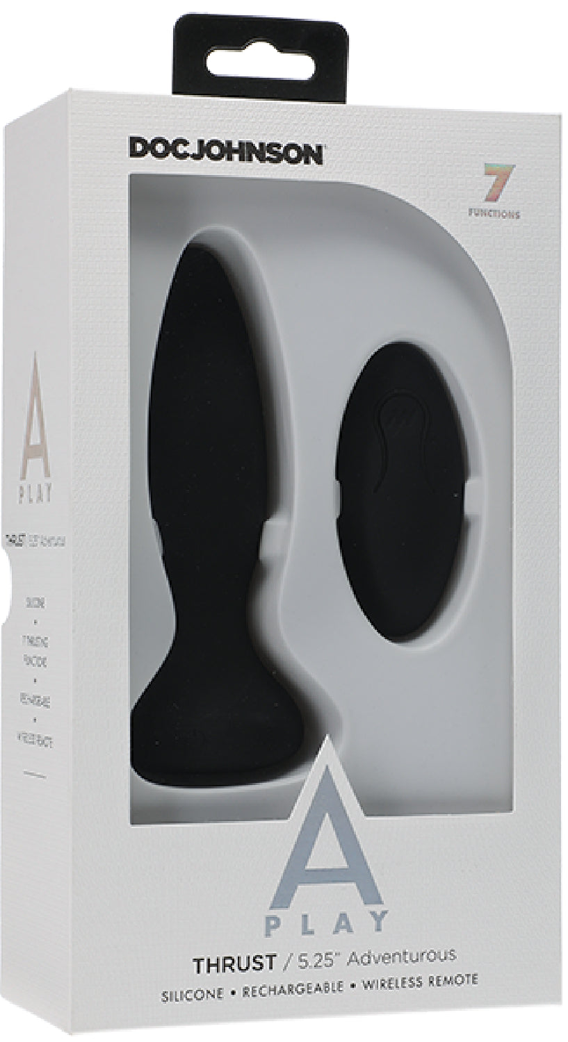 A-Play - Thrust - Adventurous 5.25" Anal Plug With Remote - Black - K. P.