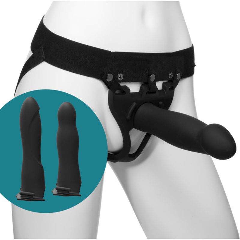 Body Extensions - Be Ready 4 Piece Hollow Silicone Strap-On Set - Black - K. P.