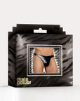 Crotchless Lace & Mesh Thong w/ Bows - Black - K. P.