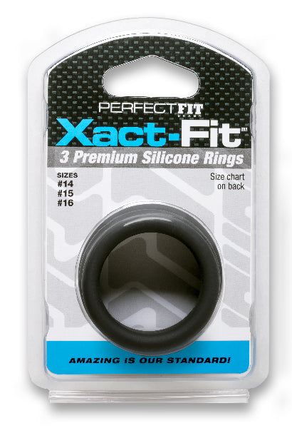 Xact-Fit Silicone Rings Medium 3 Ring Kit - Black - K. P.