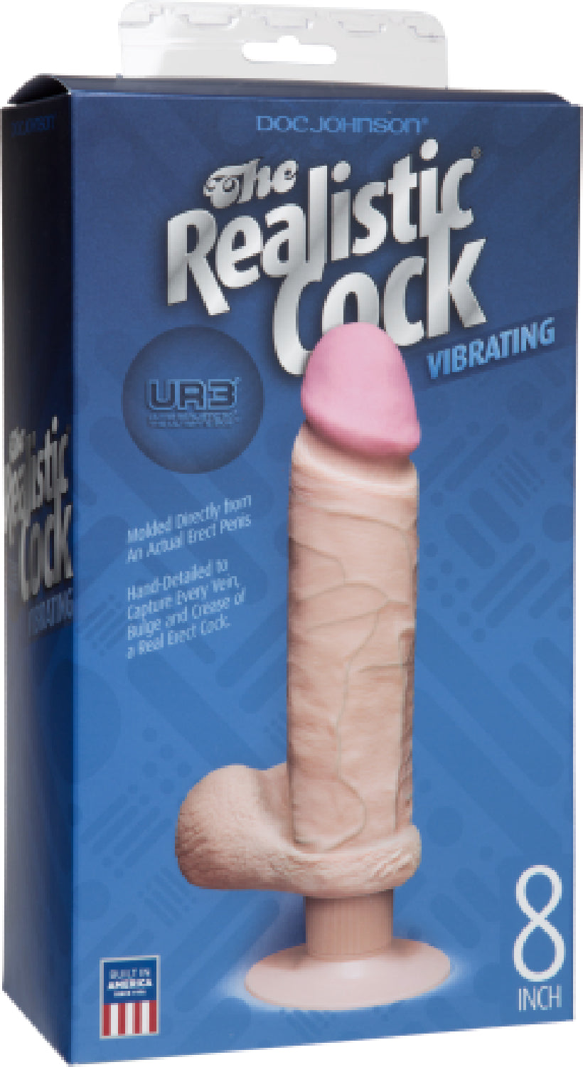 The Realistic Cock - Vibrating 8&quot; - Flesh