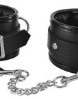 Strict - Locking Padded Wrist Cuffs with Chain - Black
