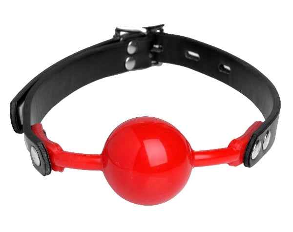 The Master Series - The Hush Gag Silicone Comfort Ball Gag -  Black/Red