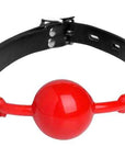 The Master Series - The Hush Gag Silicone Comfort Ball Gag - Black/Red