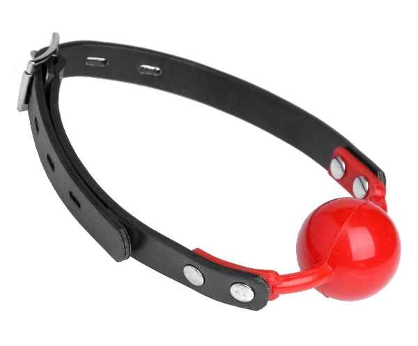 The Master Series - The Hush Gag Silicone Comfort Ball Gag -  Black/Red