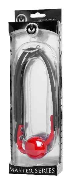 The Master Series - The Hush Gag Silicone Comfort Ball Gag -  Black/Red